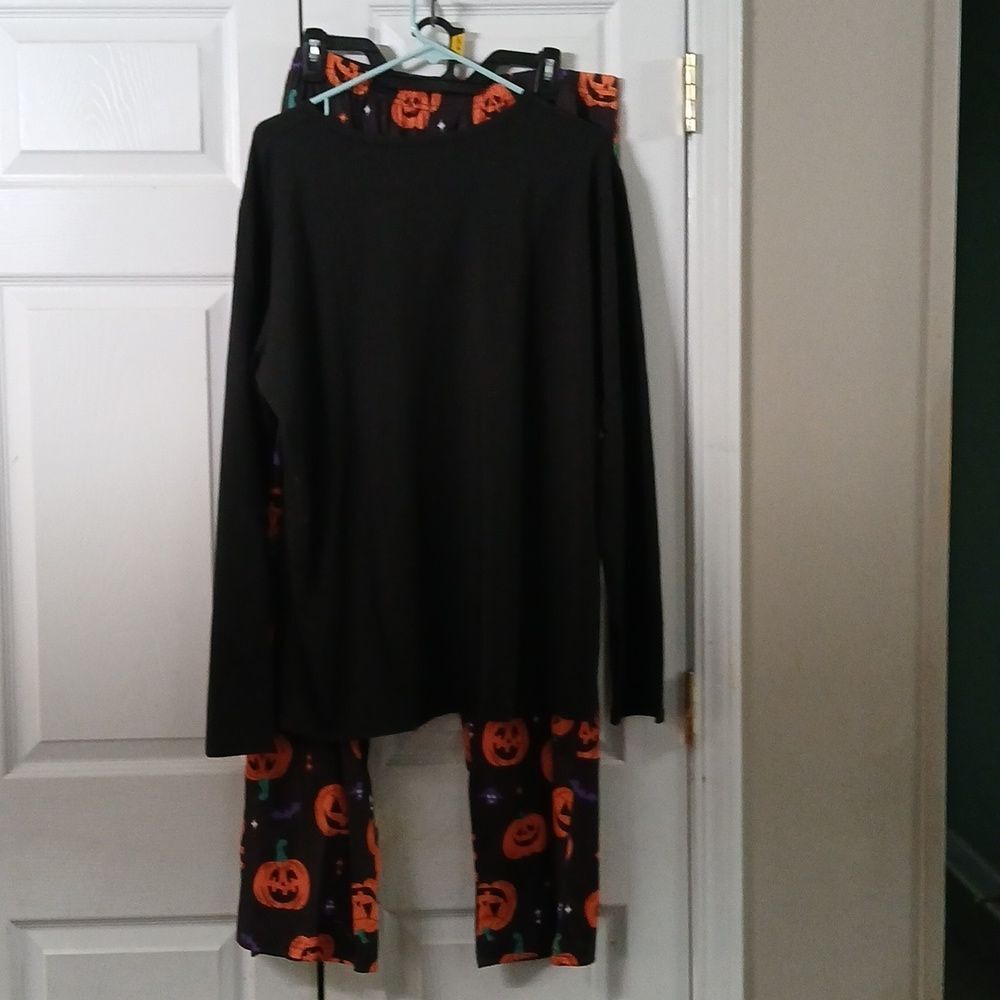Halloween Pumpkin Pajama Set Jack o Lantern Print Sz XXL NIP - Picture 6 of 12